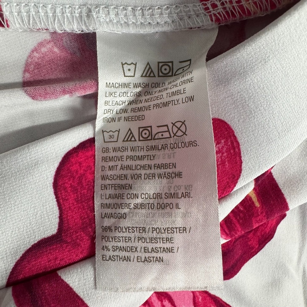 Susan Graver Liquid Knit Crop Pants Tropical White Red Floral Pockets Pull On XL - Picture 11 of 11